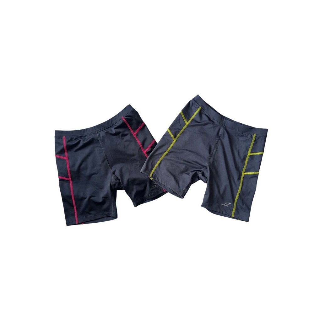 Lot of 2‎ BCG Women's Compression Shorts M Pink & Yellow Gym Workout